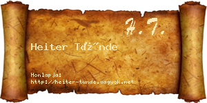 Heiter Tünde névjegykártya
